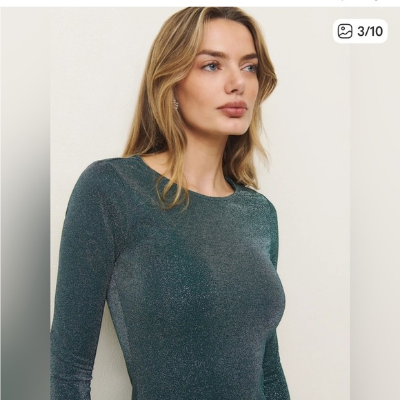 Reformation Kori Knit Dress green - Size S Mermaid Sparkle - Picture 3 of 7